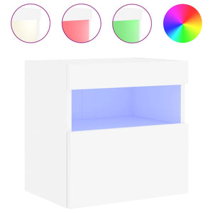 Έπιπλα Τοίχου Τηλεόρασης με LED 2 Τεμ. Λευκά 40x30x40 εκ. - Pakobazaar