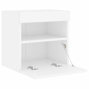 Έπιπλα Τοίχου Τηλεόρασης με LED 2 Τεμ. Λευκά 40x30x40 εκ. - Pakobazaar