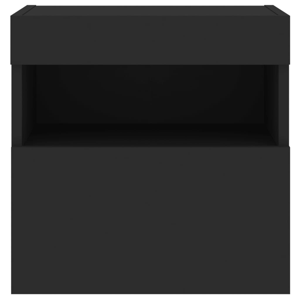 Έπιπλο Τοίχου Τηλεόρασης με LED Μαύρο 40x30x40 εκ.