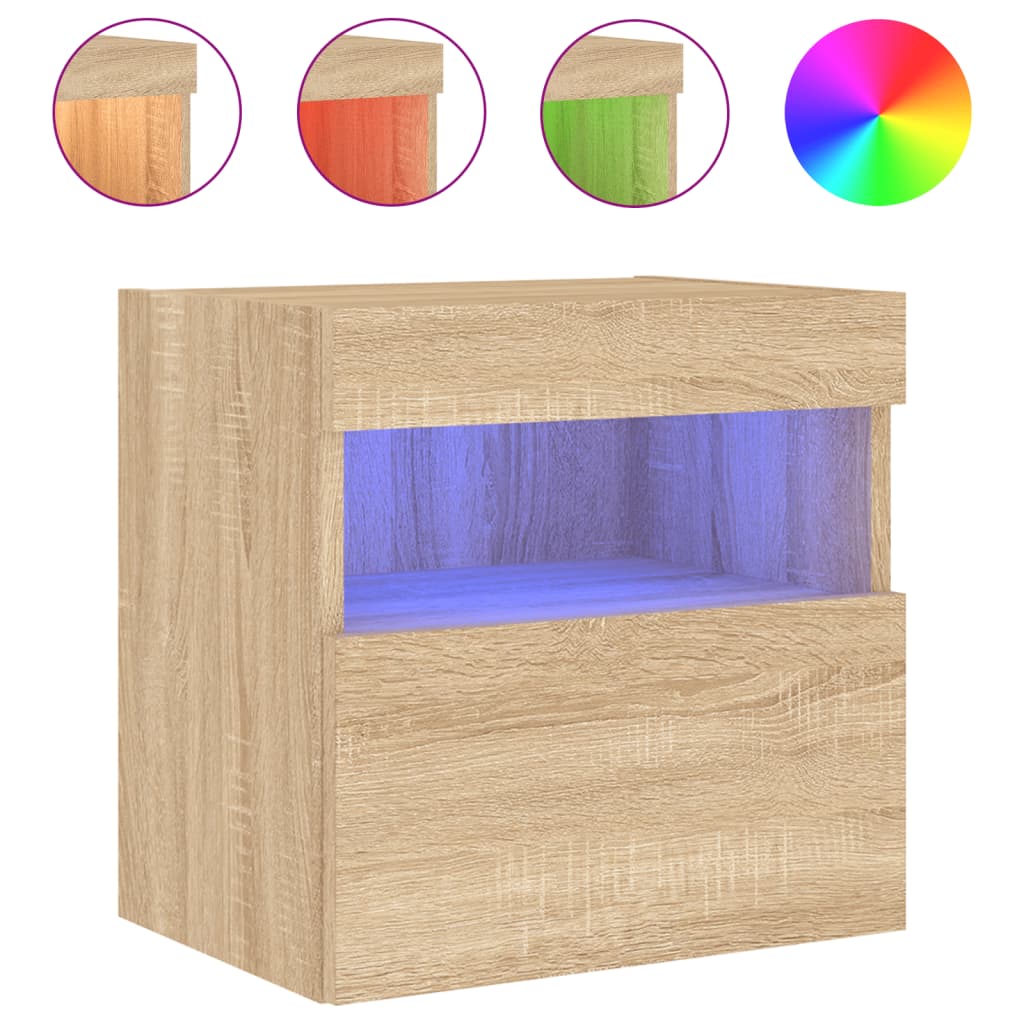 Έπιπλο Τοίχου Τηλεόρασης με LED Sonoma Δρυς 40x30x40 εκ. - Pakobazaar