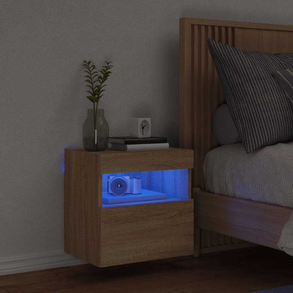 Έπιπλο Τοίχου Τηλεόρασης με LED Sonoma Δρυς 40x30x40 εκ. - Pakobazaar