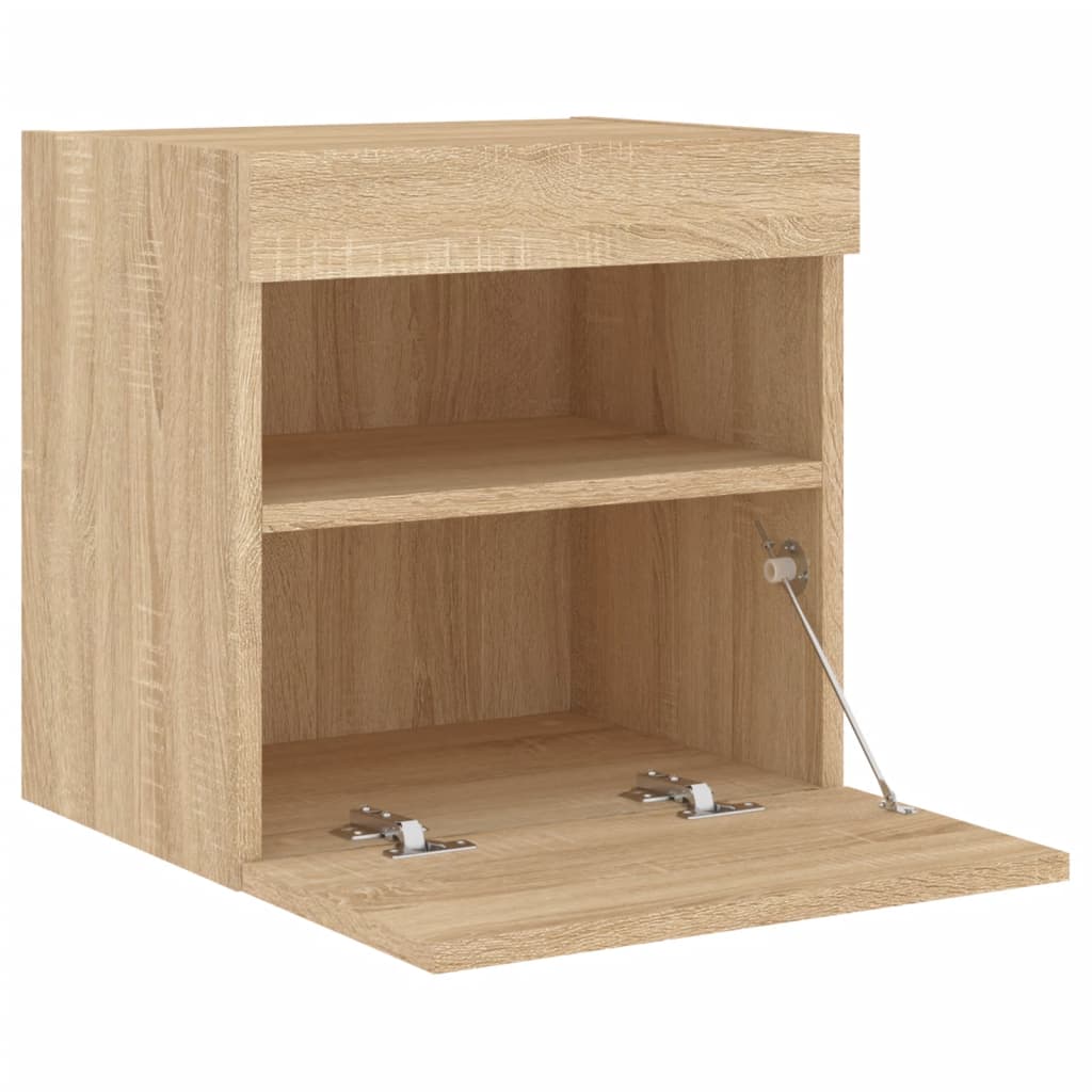 Έπιπλο Τοίχου Τηλεόρασης με LED Sonoma Δρυς 40x30x40 εκ. - Pakobazaar