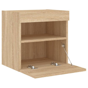 Έπιπλα Τοίχου Τηλ. με LED 2 Τεμ. Sonoma Δρυς 40x30x40 εκ. - Pakobazaar