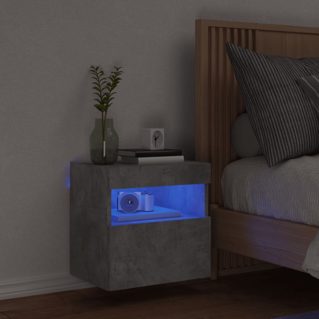 Έπιπλο Τηλεόρασης με LED Γκρι Σκυροδέματος 40x30x40 εκ.
