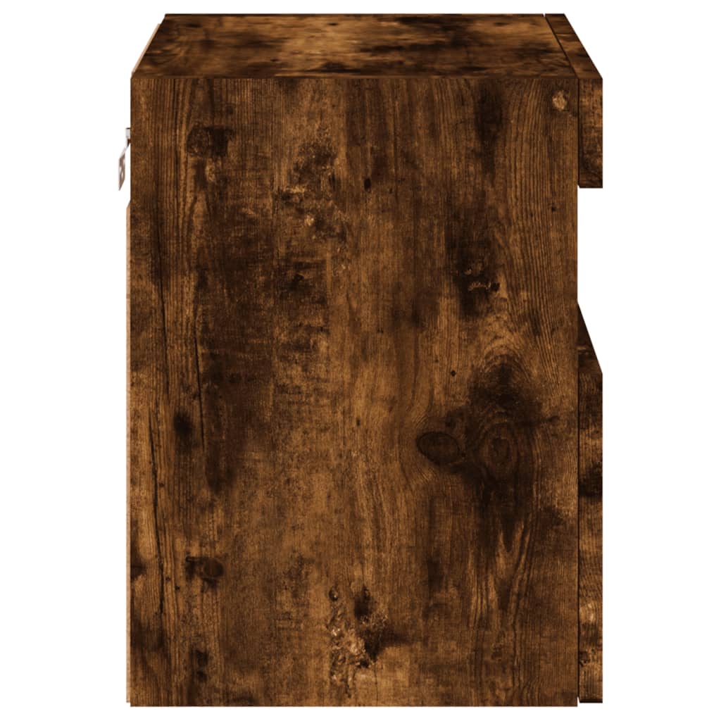 Έπιπλο Τοίχου Τηλεόρασης με LED Καπνιστή Δρυς 40x30x40 εκ. - Pakobazaar