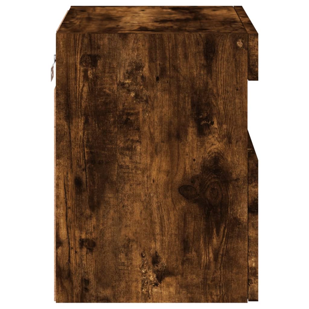 Έπιπλα Τοίχου Τηλεόρασης LED 2 Τεμ. Καπνιστή Δρυς 40x30x40 εκ. - Pakobazaar