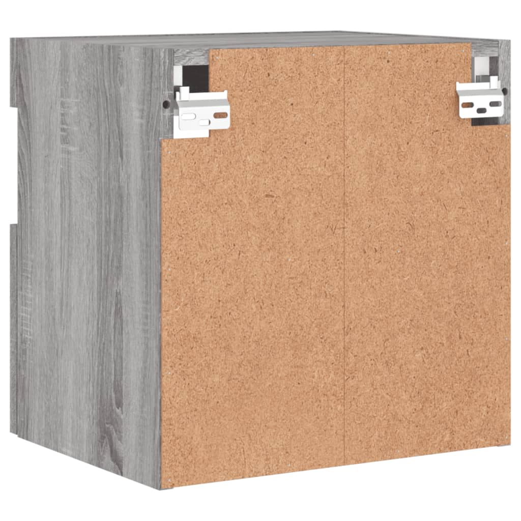 Έπιπλα Τοίχου Τηλ. με LED 2 Τεμ. Γκρι Sonoma 40x30x40 εκ.