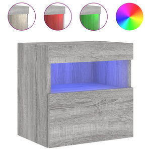 Έπιπλα Τοίχου Τηλ. με LED 2 Τεμ. Γκρι Sonoma 40x30x40 εκ.