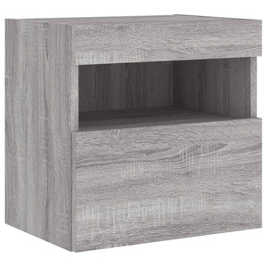 Έπιπλα Τοίχου Τηλ. με LED 2 Τεμ. Γκρι Sonoma 40x30x40 εκ.
