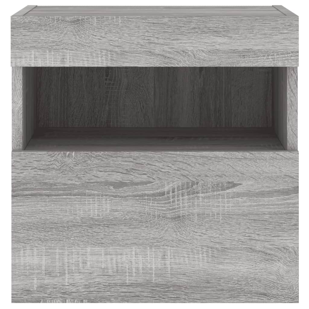 Έπιπλα Τοίχου Τηλ. με LED 2 Τεμ. Γκρι Sonoma 40x30x40 εκ.