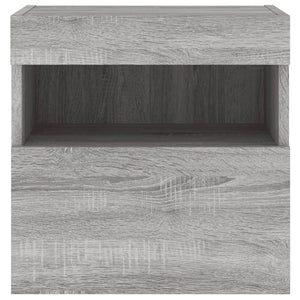 Έπιπλα Τοίχου Τηλ. με LED 2 Τεμ. Γκρι Sonoma 40x30x40 εκ.