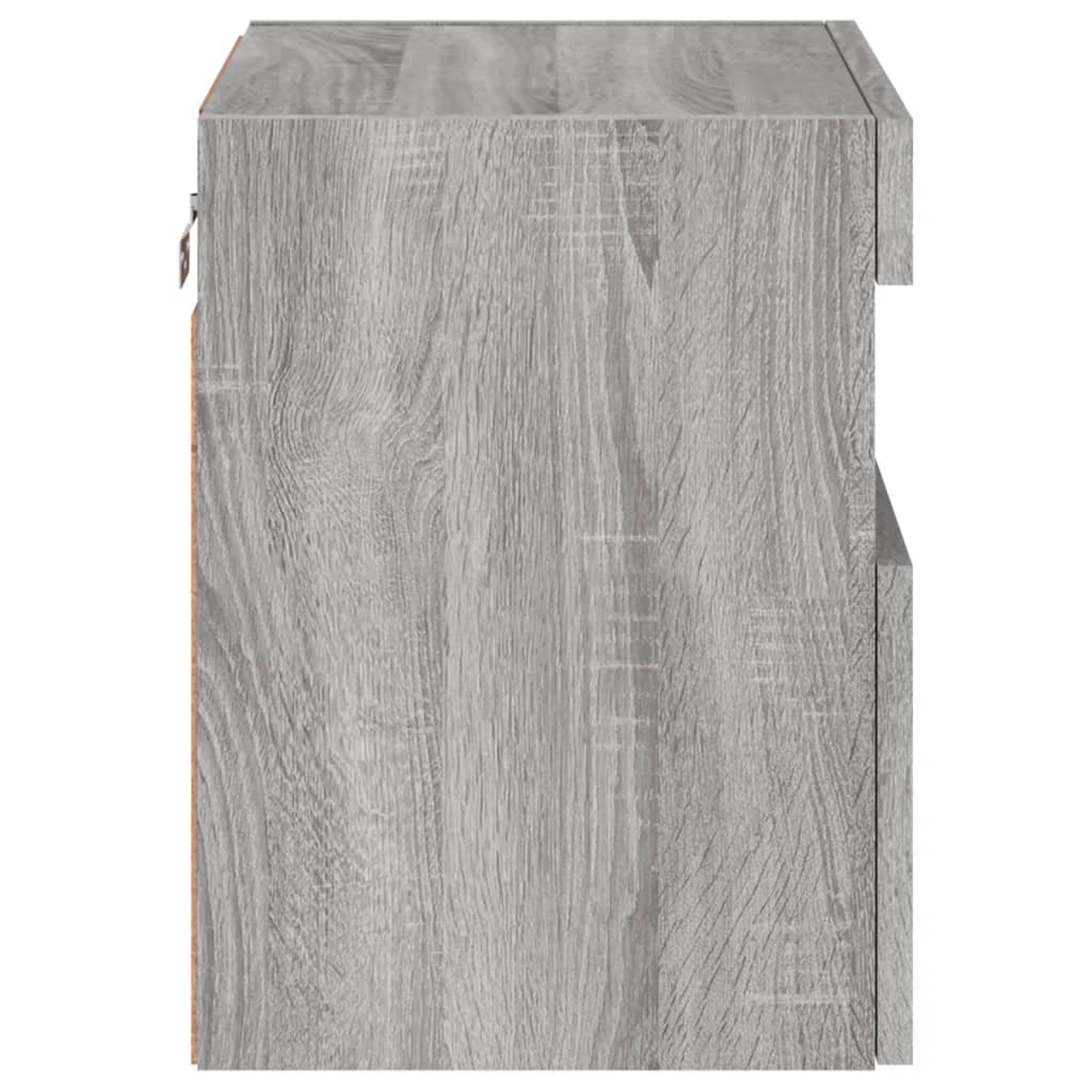 Έπιπλα Τοίχου Τηλ. με LED 2 Τεμ. Γκρι Sonoma 40x30x40 εκ.