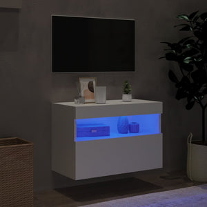 Έπιπλο Τοίχου Τηλεόρασης με LED Λευκό 40x30x40 εκ. - Pakobazaar