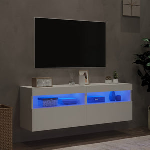 Έπιπλα Τοίχου Τηλεόρασης με LED 2 Τεμ. Λευκά 60x30x40 εκ. - Pakobazaar