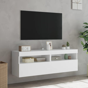 Έπιπλα Τοίχου Τηλεόρασης με LED 2 Τεμ. Λευκά 60x30x40 εκ. - Pakobazaar