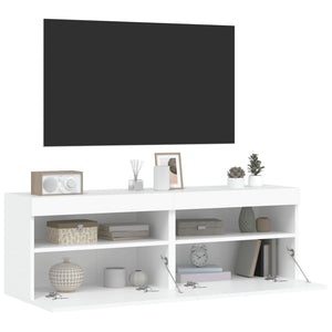 Έπιπλα Τοίχου Τηλεόρασης με LED 2 Τεμ. Λευκά 60x30x40 εκ. - Pakobazaar