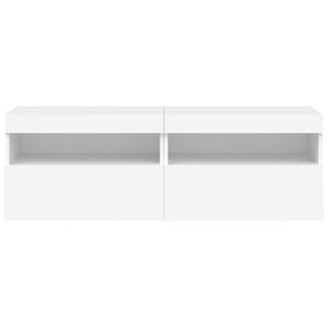 Έπιπλα Τοίχου Τηλεόρασης με LED 2 Τεμ. Λευκά 60x30x40 εκ. - Pakobazaar