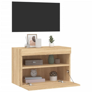 Έπιπλο Τοίχου Τηλεόρασης με LED Sonoma Δρυς 60x30x40 εκ. - Pakobazaar