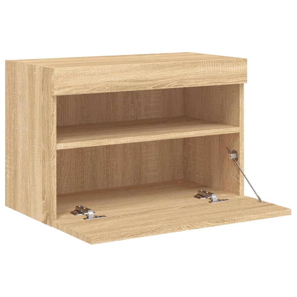 Έπιπλο Τοίχου Τηλεόρασης με LED Sonoma Δρυς 60x30x40 εκ. - Pakobazaar
