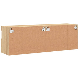 Έπιπλα Τοίχου Τηλ. με LED 2 Τεμ. Sonoma Δρυς 60x30x40 εκ. - Pakobazaar