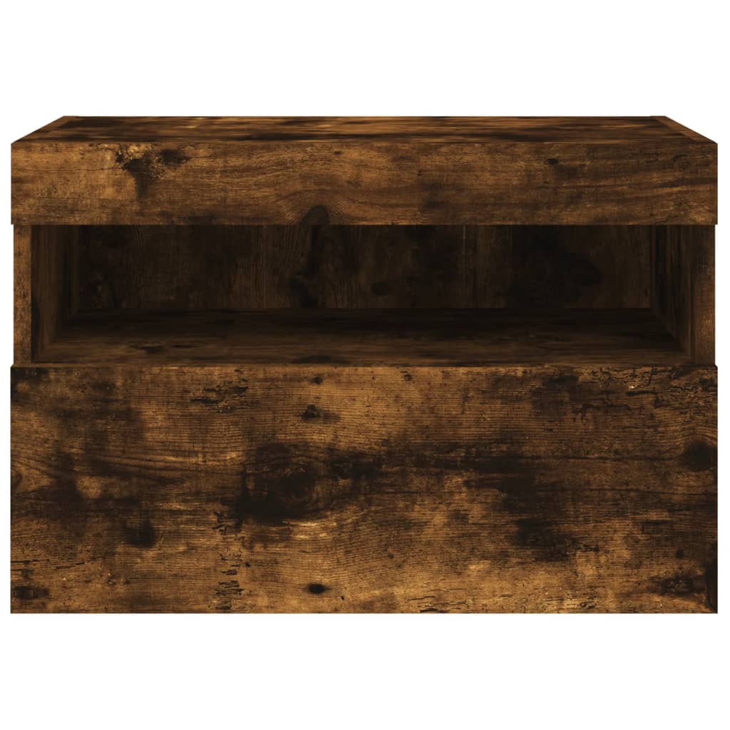 Έπιπλο Τοίχου Τηλεόρασης με LED Καπνιστή Δρυς 60x30x40 εκ. - Pakobazaar