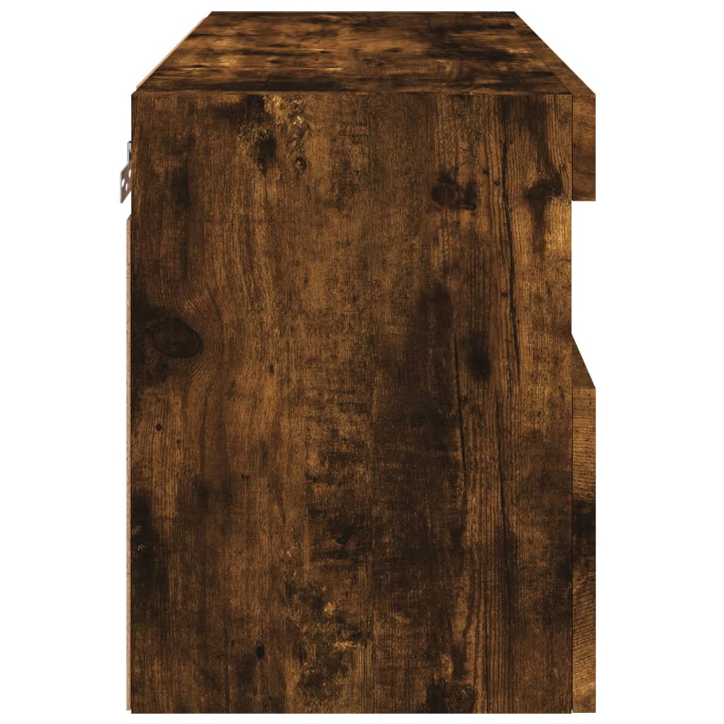 Έπιπλο Τοίχου Τηλεόρασης με LED Καπνιστή Δρυς 60x30x40 εκ. - Pakobazaar