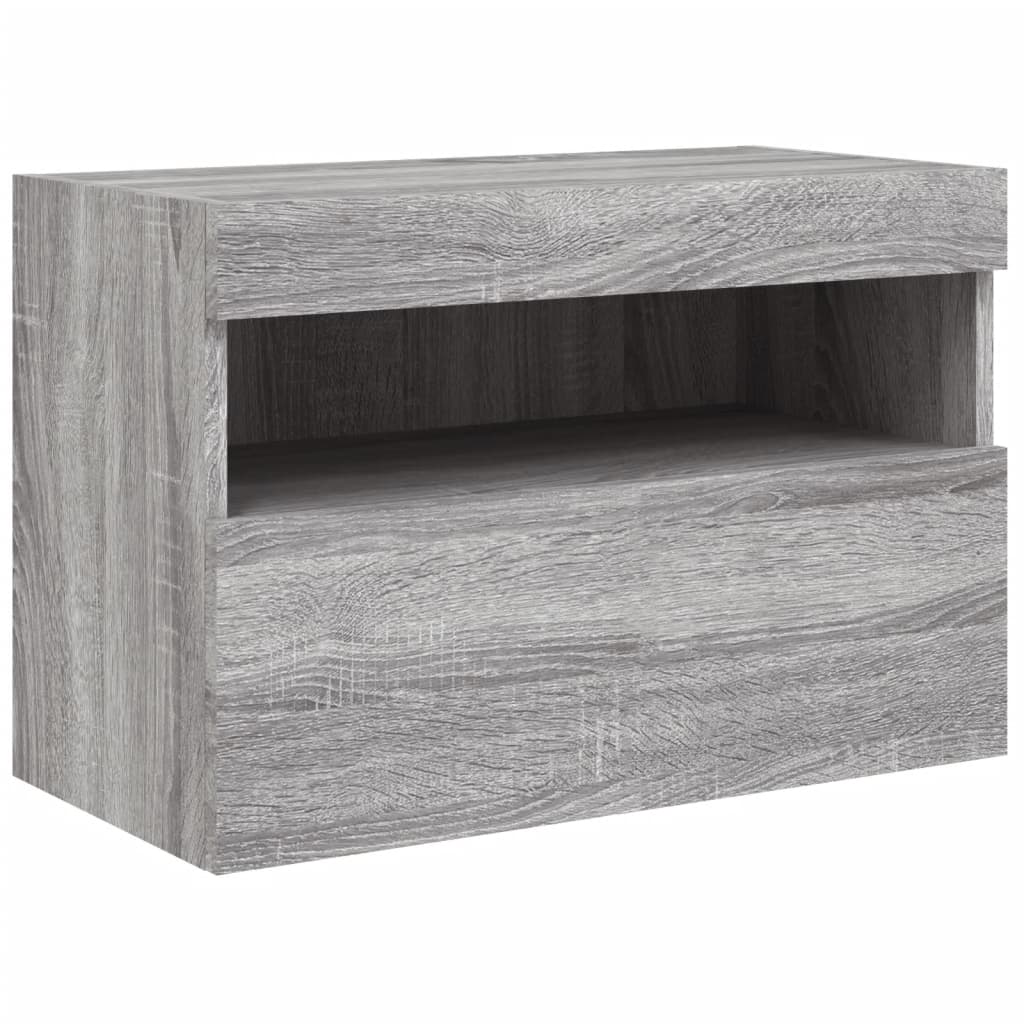 Έπιπλο Τοίχου Τηλεόρασης με LED Γκρι Sonoma 60x30x40 εκ. - Pakobazaar
