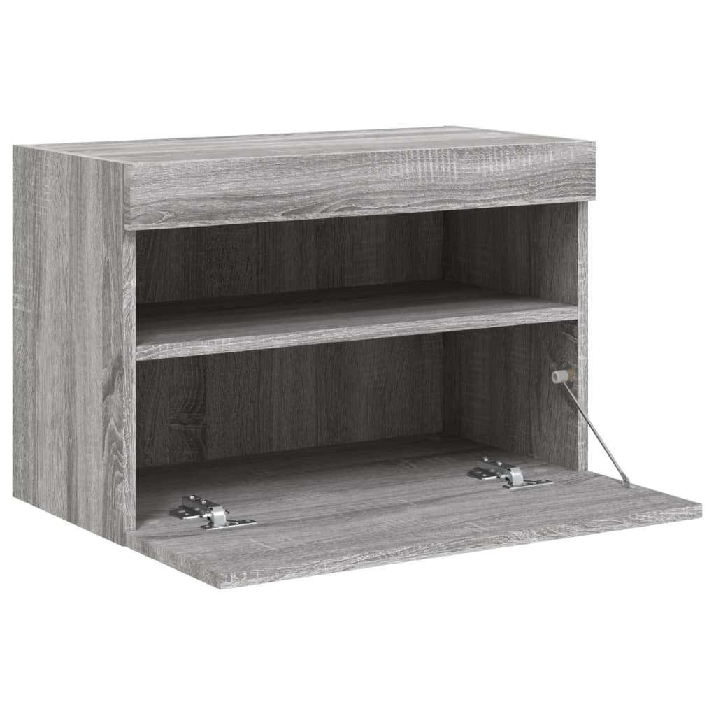 Έπιπλο Τοίχου Τηλεόρασης με LED Γκρι Sonoma 60x30x40 εκ. - Pakobazaar