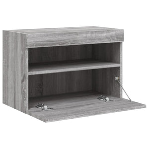 Έπιπλο Τοίχου Τηλεόρασης με LED Γκρι Sonoma 60x30x40 εκ. - Pakobazaar