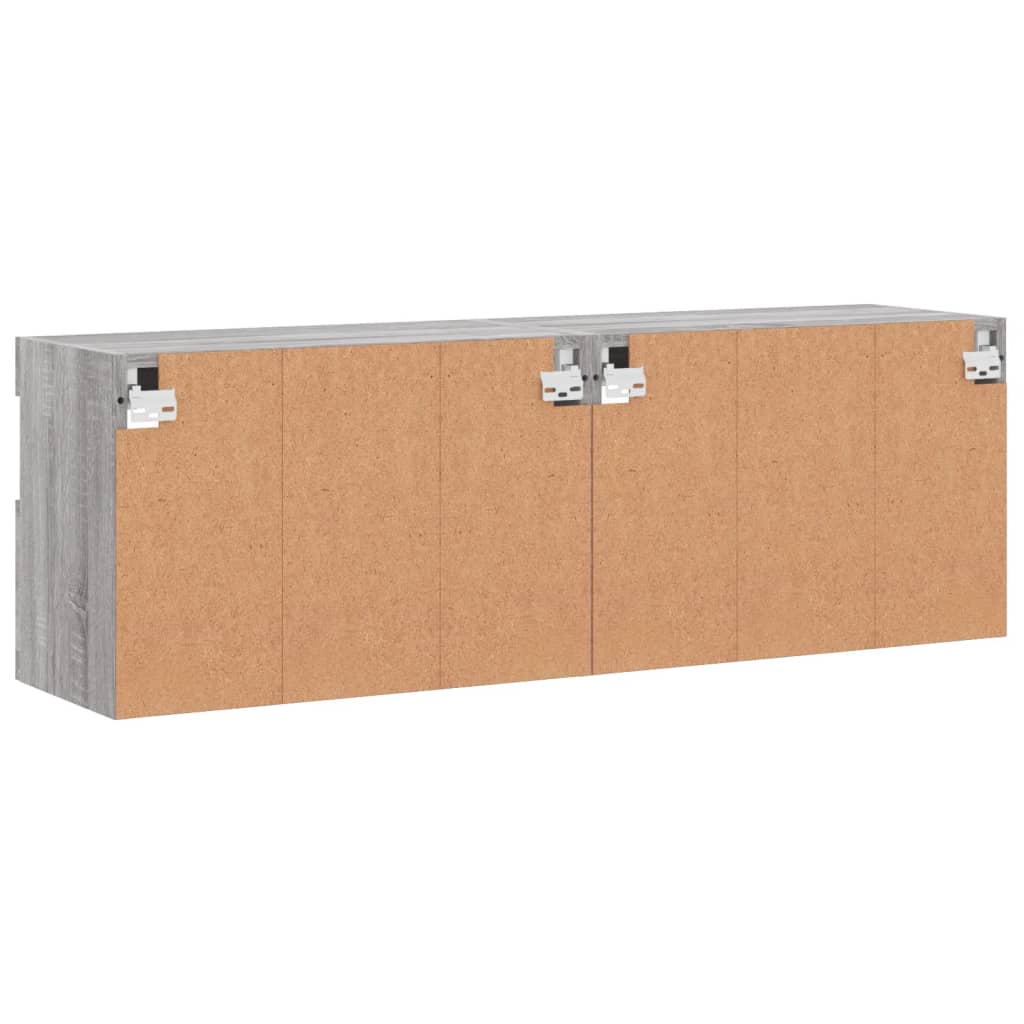 Έπιπλα Τοίχου Τηλ. με LED 2 Τεμ. Γκρι Sonoma 60x30x40 εκ. - Pakobazaar