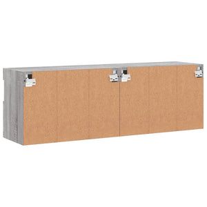 Έπιπλα Τοίχου Τηλ. με LED 2 Τεμ. Γκρι Sonoma 60x30x40 εκ. - Pakobazaar