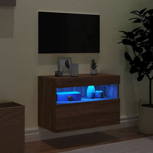 Έπιπλο Τοίχου Τηλεόρασης με LED Καφέ Δρυς 60x30x40 εκ. - Pakobazaar