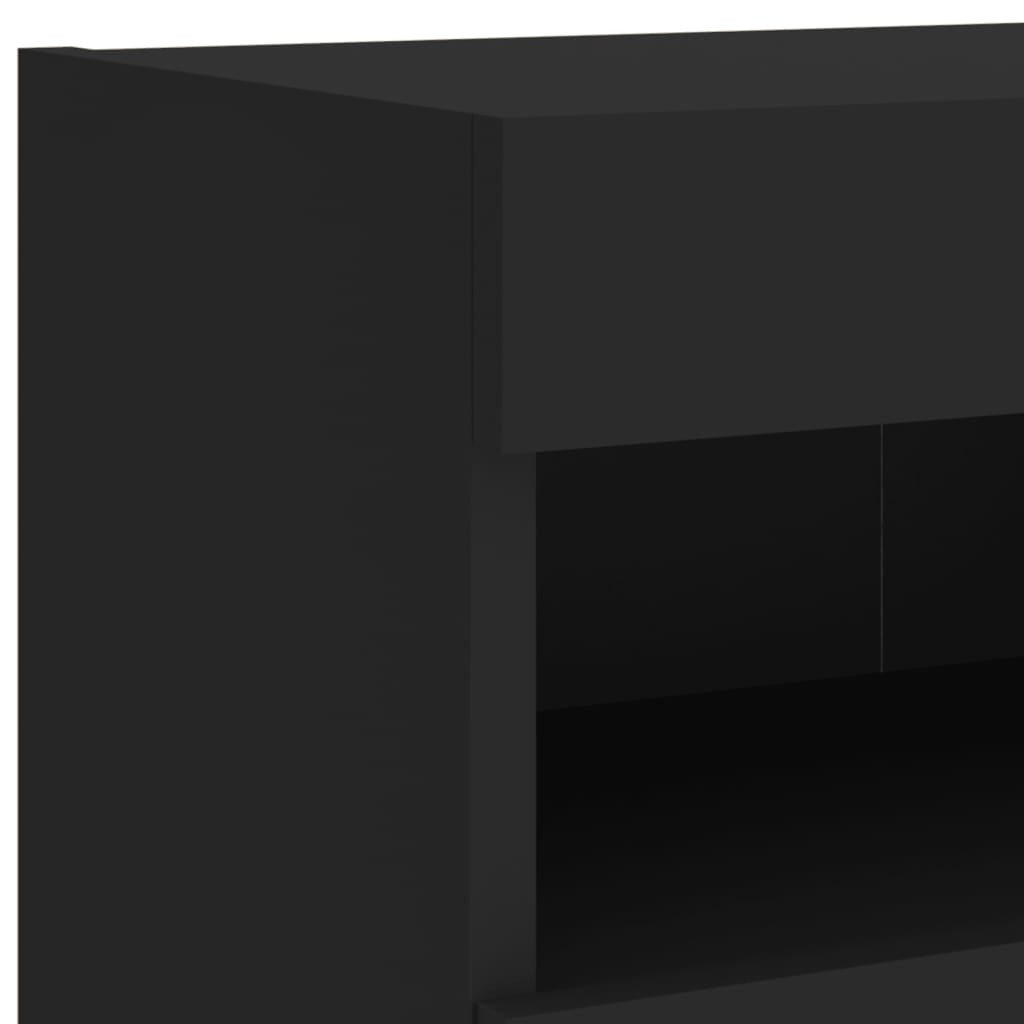 Έπιπλα Τοίχου Τηλεόρασης με LED 2 Τεμ. Μαύρα 80x30x40 εκ. - Pakobazaar