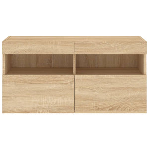 Έπιπλο Τοίχου Τηλεόρασης με LED Sonoma Δρυς 80x30x40 εκ. - Pakobazaar