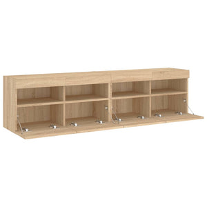 Έπιπλα Τοίχου Τηλ. με LED 2 Τεμ. Sonoma Δρυς 80x30x40 εκ. - Pakobazaar