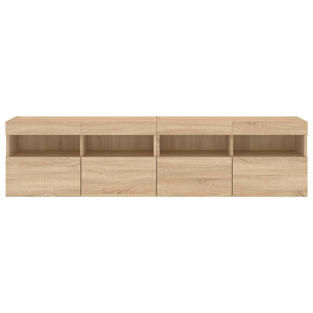 Έπιπλα Τοίχου Τηλ. με LED 2 Τεμ. Sonoma Δρυς 80x30x40 εκ. - Pakobazaar