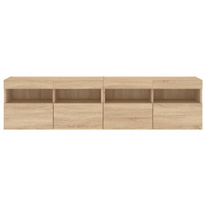 Έπιπλα Τοίχου Τηλ. με LED 2 Τεμ. Sonoma Δρυς 80x30x40 εκ. - Pakobazaar