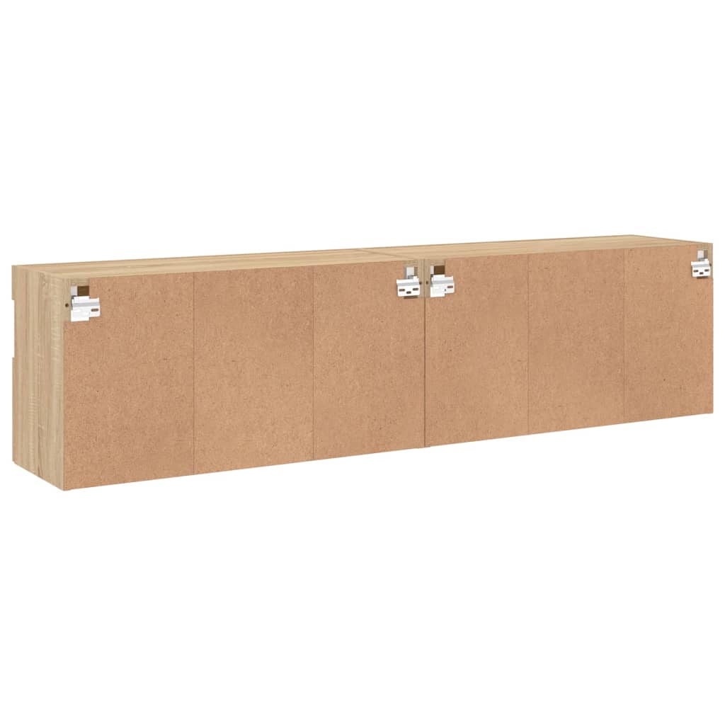 Έπιπλα Τοίχου Τηλ. με LED 2 Τεμ. Sonoma Δρυς 80x30x40 εκ. - Pakobazaar