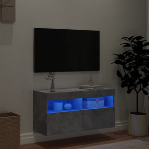 Έπιπλο Τηλεόρασης με LED Γκρι Σκυροδέματος 80x30x40 εκ. - Pakobazaar
