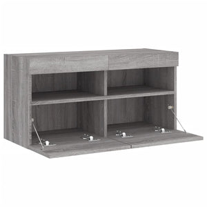 Έπιπλο Τοίχου Τηλεόρασης με LED Γκρι Sonoma 80x30x40 εκ. - Pakobazaar
