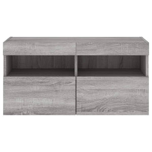 Έπιπλο Τοίχου Τηλεόρασης με LED Γκρι Sonoma 80x30x40 εκ. - Pakobazaar