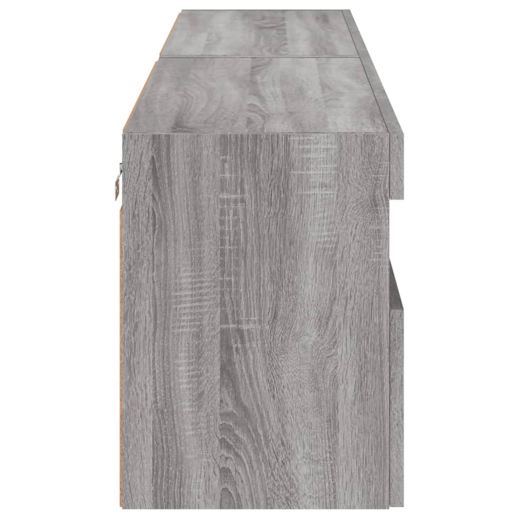 Έπιπλα Τοίχου Τηλ. με LED 2 Τεμ. Γκρι Sonoma 80x30x40 εκ. - Pakobazaar