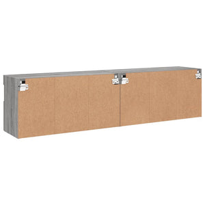 Έπιπλα Τοίχου Τηλ. με LED 2 Τεμ. Γκρι Sonoma 80x30x40 εκ.
