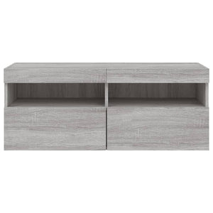 Έπιπλο Τοίχου Τηλεόρασης με LED Γκρι Sonoma 100x30x40 εκ. - Pakobazaar