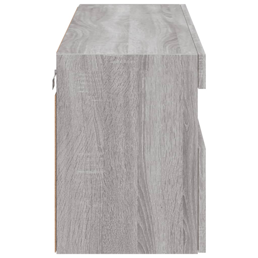 Έπιπλο Τοίχου Τηλεόρασης με LED Γκρι Sonoma 100x30x40 εκ. - Pakobazaar