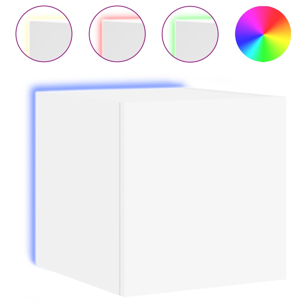 Έπιπλο Τοίχου Τηλεόρασης με LED Λευκό 30,5x35x30 εκ. - Pakobazaar