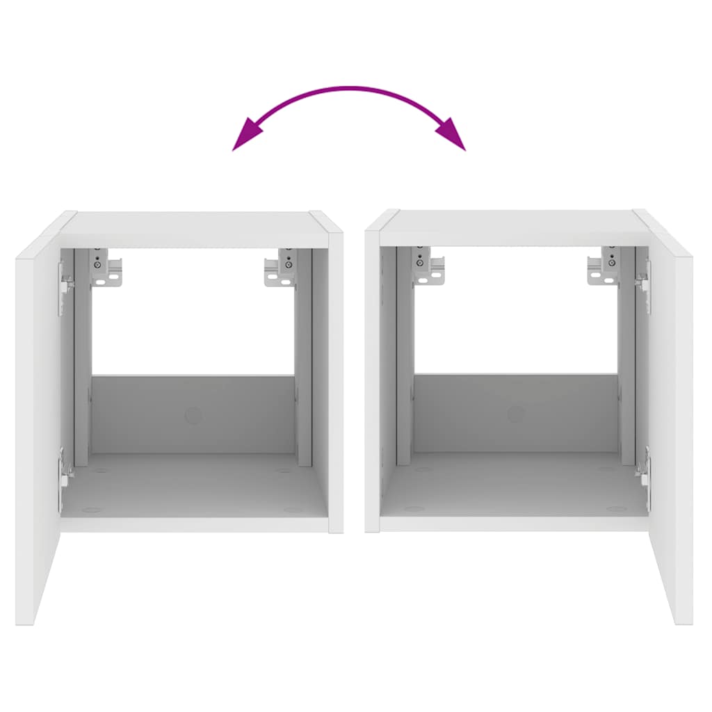 Έπιπλο Τοίχου Τηλεόρασης με LED Λευκό 30,5x35x30 εκ. - Pakobazaar