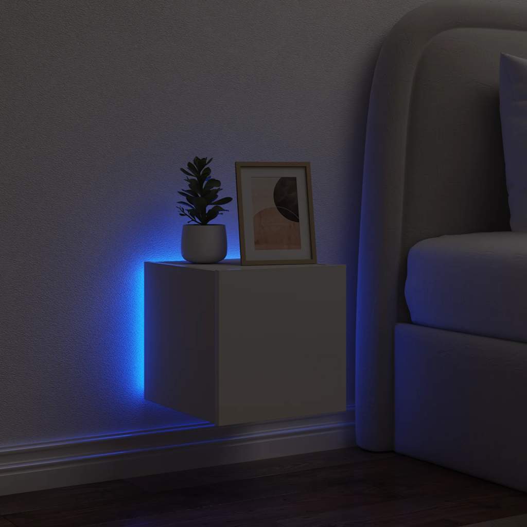 Έπιπλο Τοίχου Τηλεόρασης με LED Λευκό 30,5x35x30 εκ. - Pakobazaar