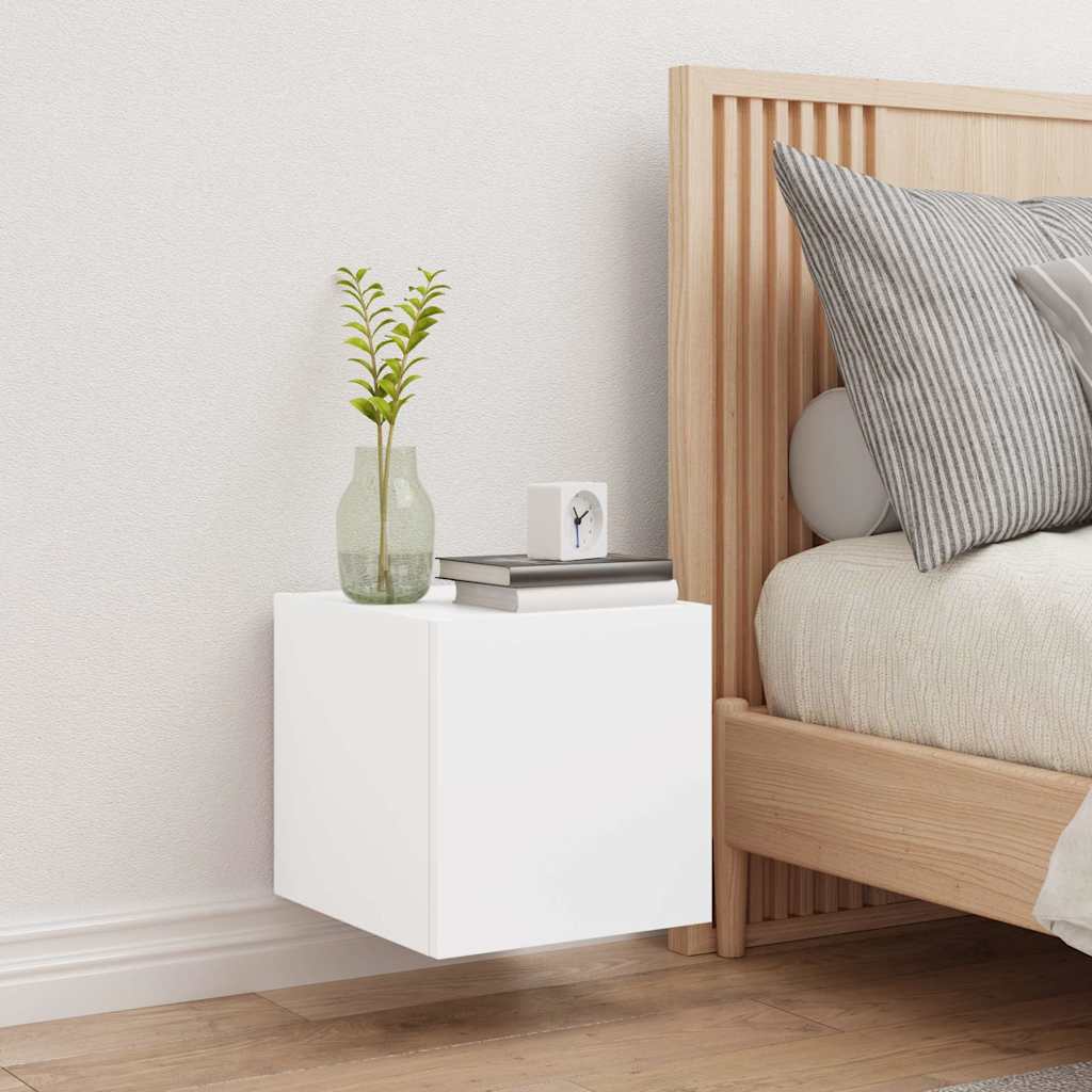 Έπιπλο Τοίχου Τηλεόρασης με LED Λευκό 30,5x35x30 εκ. - Pakobazaar