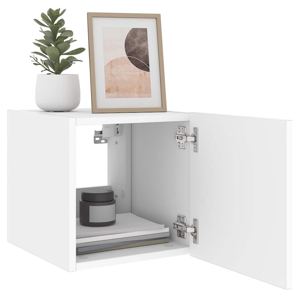 Έπιπλο Τοίχου Τηλεόρασης με LED Λευκό 30,5x35x30 εκ. - Pakobazaar